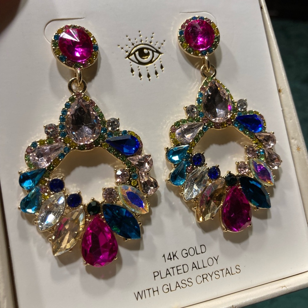 Fun Colorful Statement Earrings - image 1